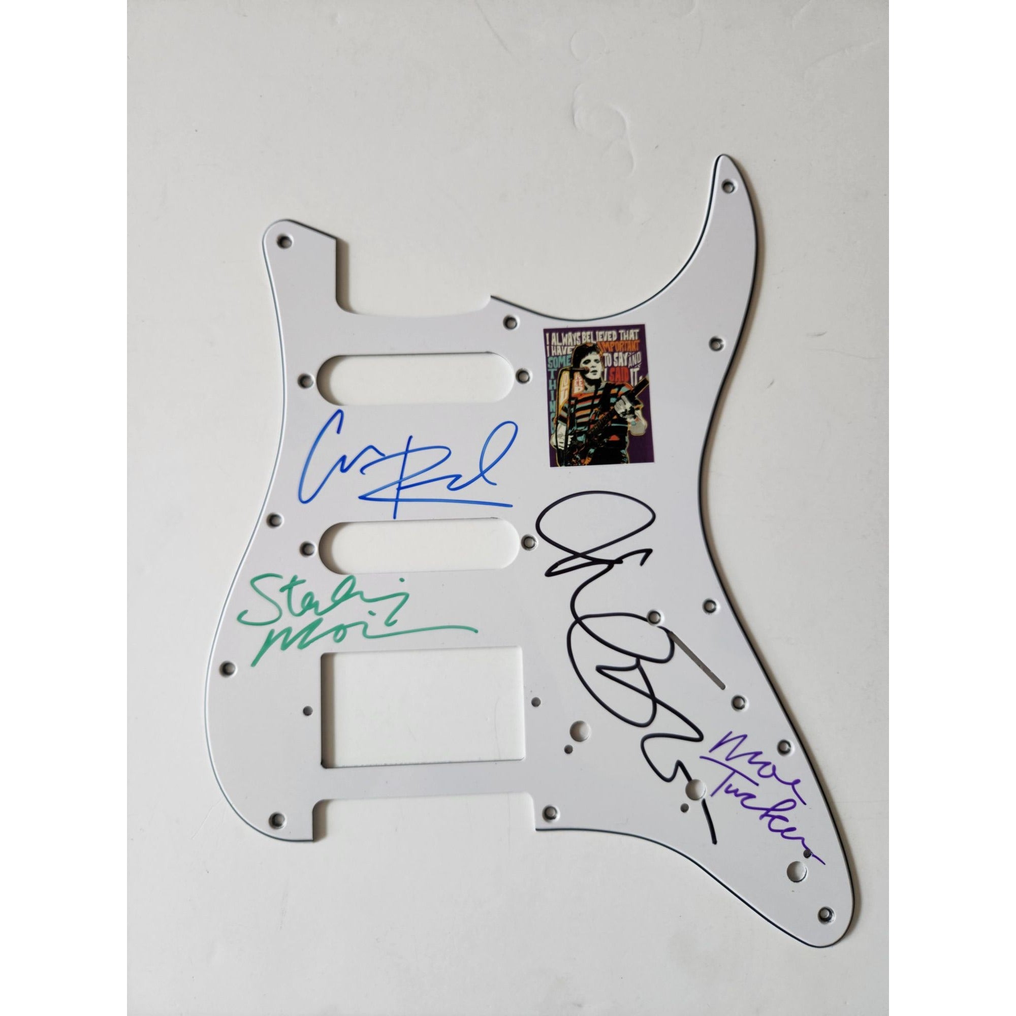 Lou Reed and the Velvet Underground Fender Stratocaster electric pickguard signed with proof