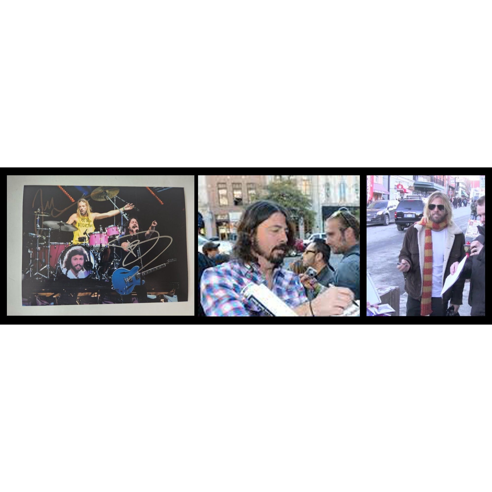 David Grohl Taylor Hawkins 5x7 photo signed with proof