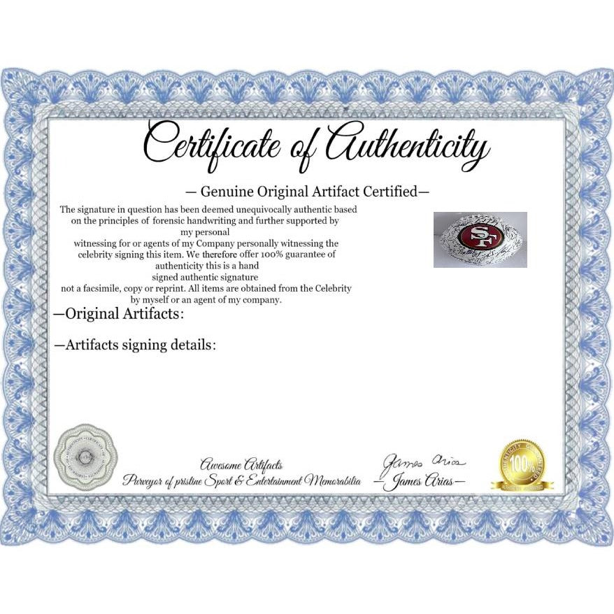 San Francisco 49ers 2023 24 Deebo Samuel, Brock Purdy Christian McCaffrey  full size team signed football with proof