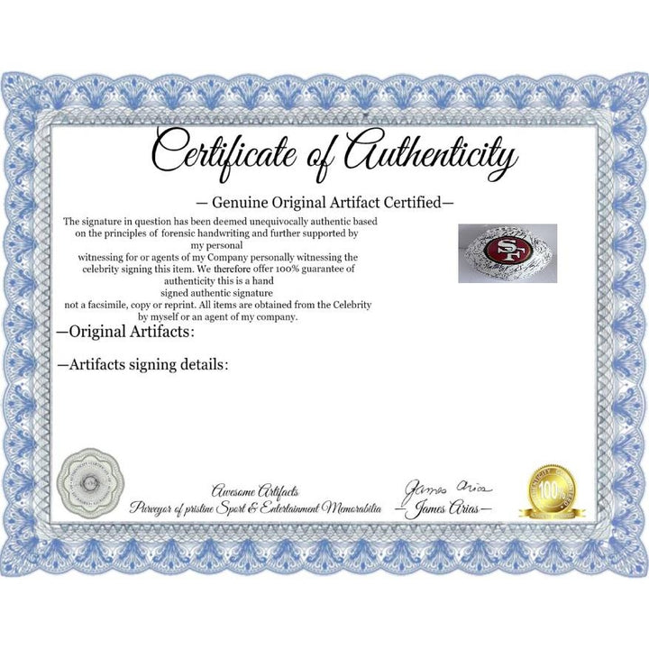 San Francisco 49ers 2023 24 Deebo Samuel, Brock Purdy Christian McCaffrey  full size team signed football with proof