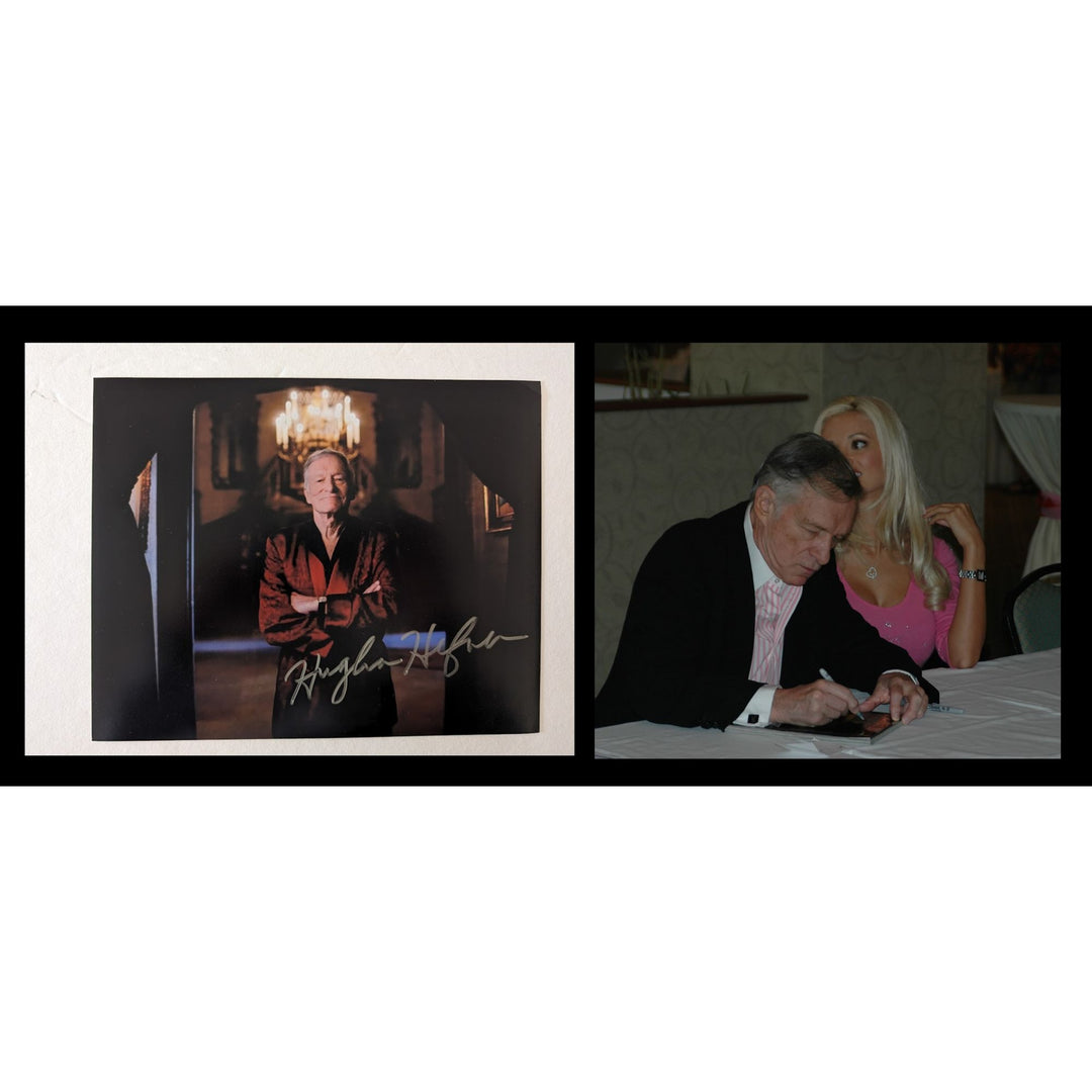 Hugh Hefner the founder of Playboy 8x10 photo signed with proof