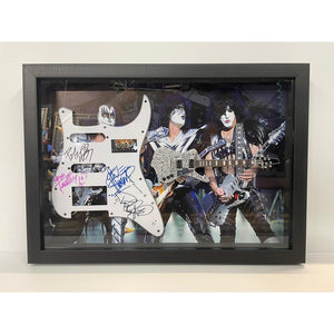 Rush Geddy Lee Neil Peart Alex Lifeson Fender Stratocaster electric guitar pickguard signed with proof