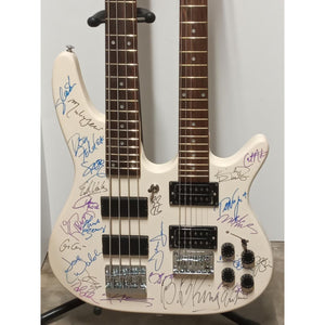 Jimmy Page, Eddie Van Halen, Angus Young, Eric Clapton, 25 guitar Legends BadAax electric guitar signed with proof