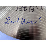 Load image into Gallery viewer, Pink Floyd David Gilmour Roger Waters Nick Mason Richard Wright 14 in cymbal signed with personal sketches
