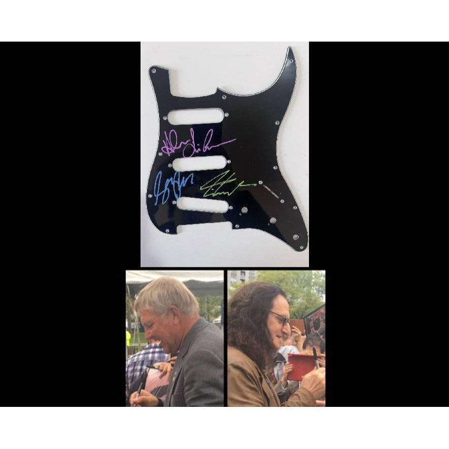 Rush Neil Peart Geddy Leddy Alex Lifeson electric guitar pickguard signed with proof