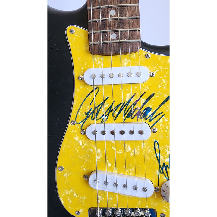 George Michael & Andrew Ridgeley Wham genuine Fender Stratocaster electric guitar signed with proof