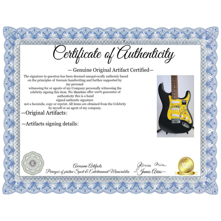 George Michael & Andrew Ridgeley Wham genuine Fender Stratocaster electric guitar signed with proof