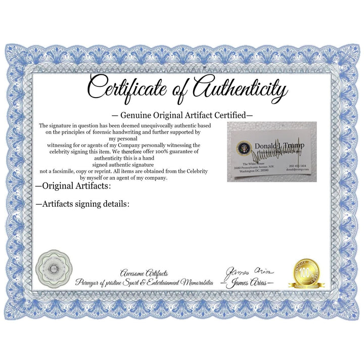 Donald Trump President 47 & 49 business card signed