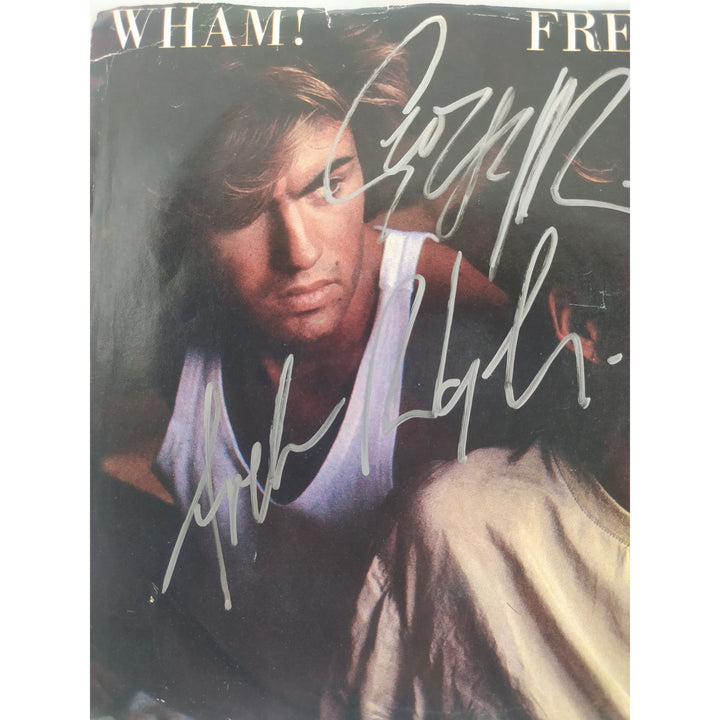 Wham Freedom George Michael Andrew Ridgeley original 45 signed with proof