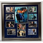 Load image into Gallery viewer, The Dark Knight Heath Ledger Christian Bale cast signed and framed with proof
