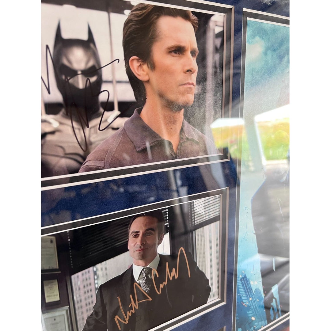 The Dark Knight Heath Ledger Christian Bale cast signed and framed with proof