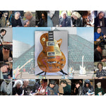 Load image into Gallery viewer, Rocks Greatest Guitarists Eddie Vedder Jimmy Page Keith Richards Eric Clapton 28 in all Les Paul style electric guitar signed with proof
