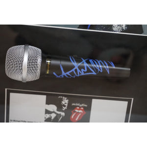 Mick Jagger Rolling Stones microphone signed with proof framed