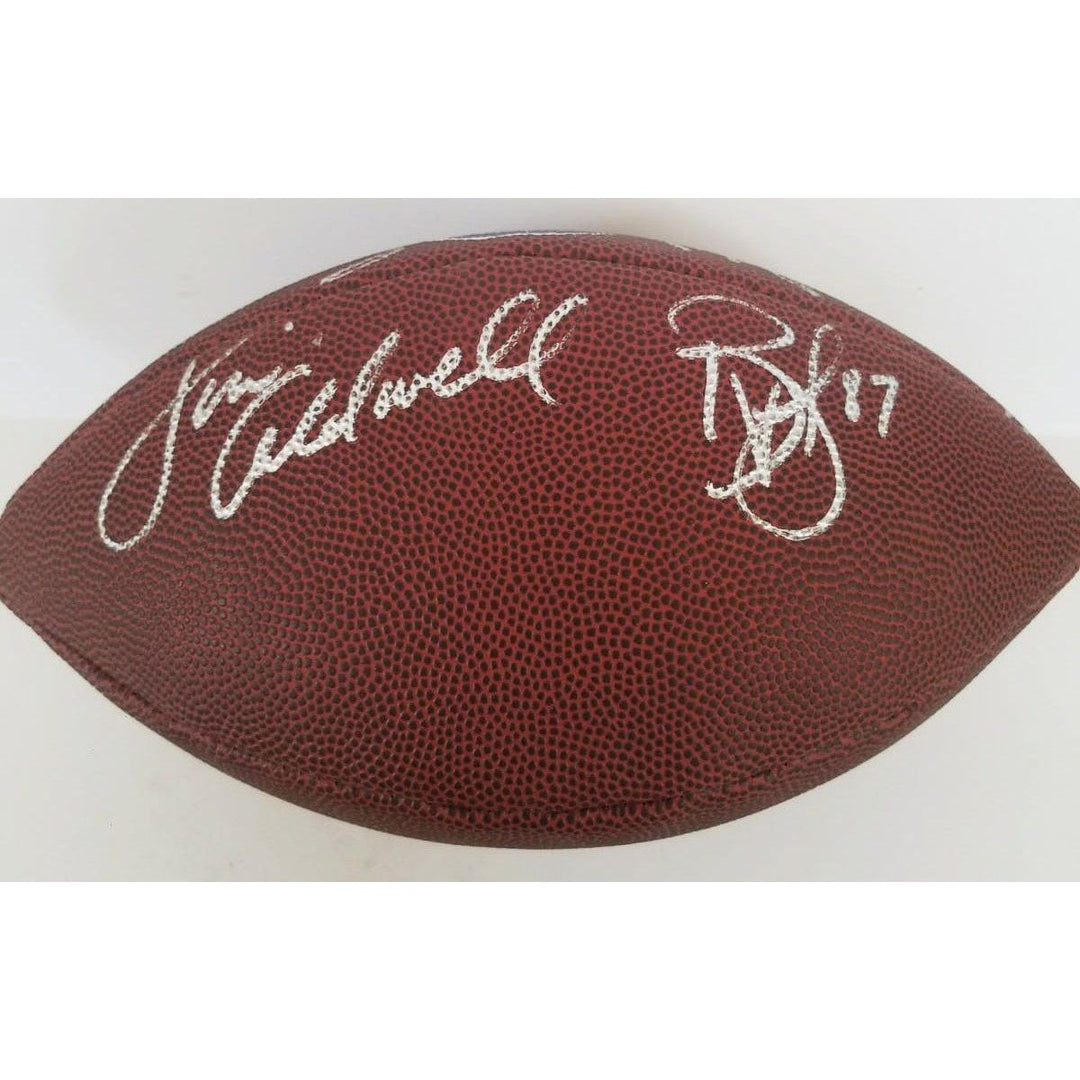 Peyton Manning, Dallas Clark, Jim Caldwell, Reggie Wayne, Pierre Garcon Indianapolis Colts synthetic leather football signed with proof