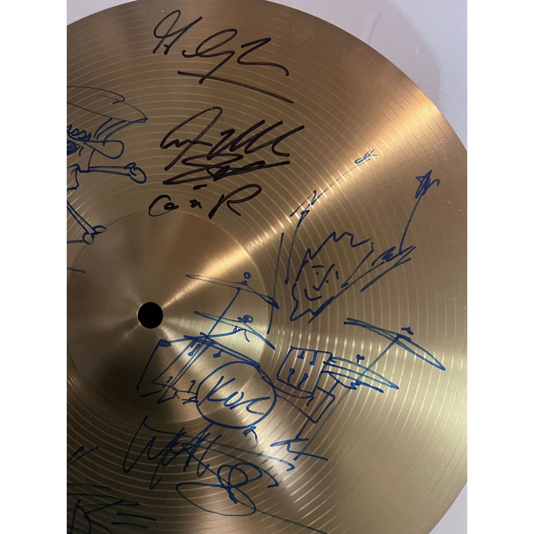 Guns n' Roses Slash, Axl Rose, Duff, Steven Adler, Matt Sorum, Izzy Stradlin, Gilby Clark one-of-a-kind cymbal signed with proof