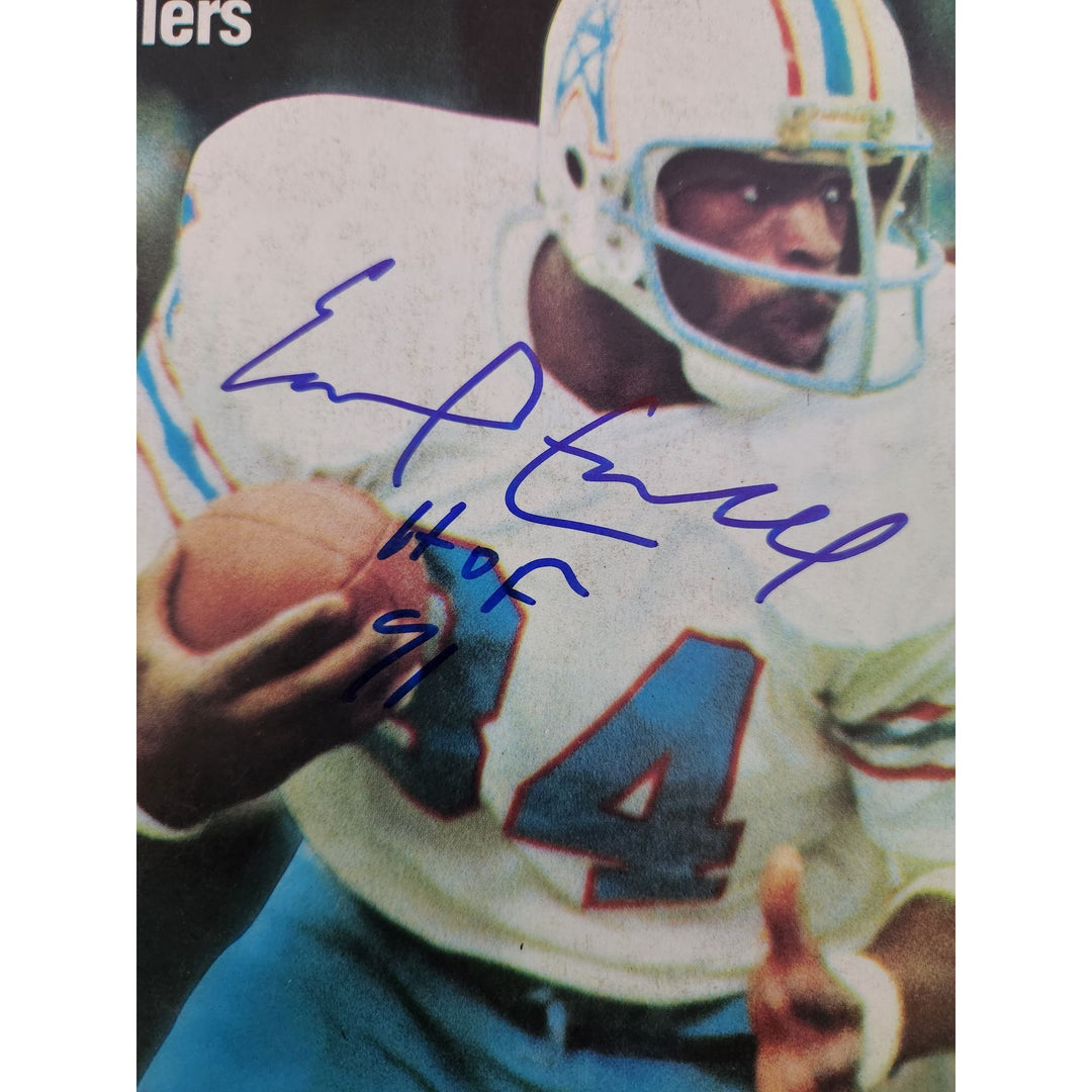 Earl Campbell Houston Oilers original full Sport magazine signed with proof