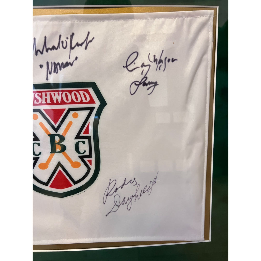 Caddyshack Bushwood Country Club Pin flag framed 36x26 cast signed with proof