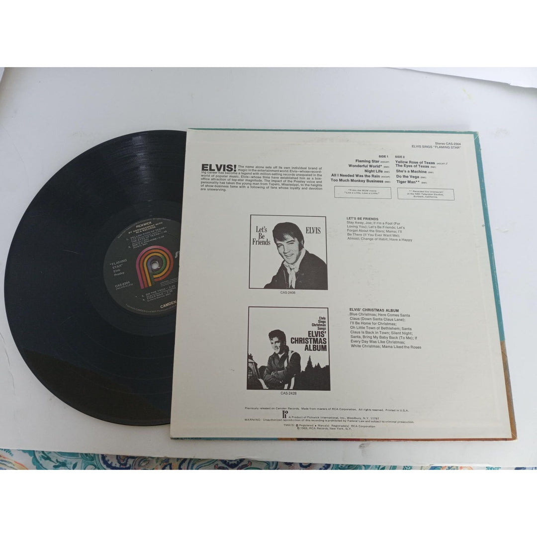 Elvis Presley LP personalized to Bill "Flamingo Star" signed