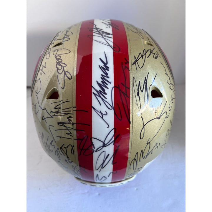 Brock Purdy Christian McCaffrey Deebo Samuel George Kittle San Francisco 49ers 2022/23 Schutt Speed Authentic team signed helmet with proof