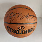 Load image into Gallery viewer, Lebron James and Kobe Bryant game model basketball signed with proof
