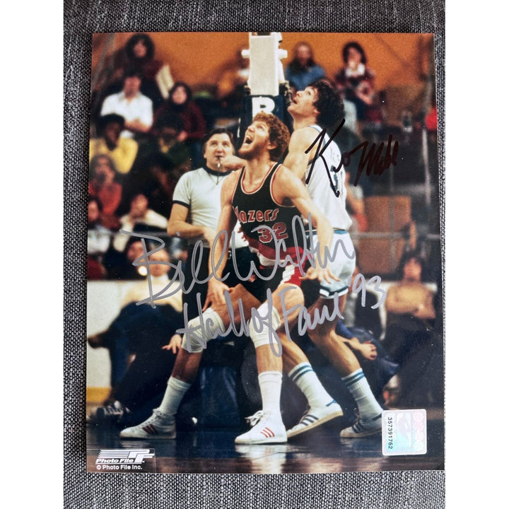 Bill Walton UCLA Bruin Portland Trail Blazer NBA Hall of Famer and Kevin McHale 8x10 photo signed with proof