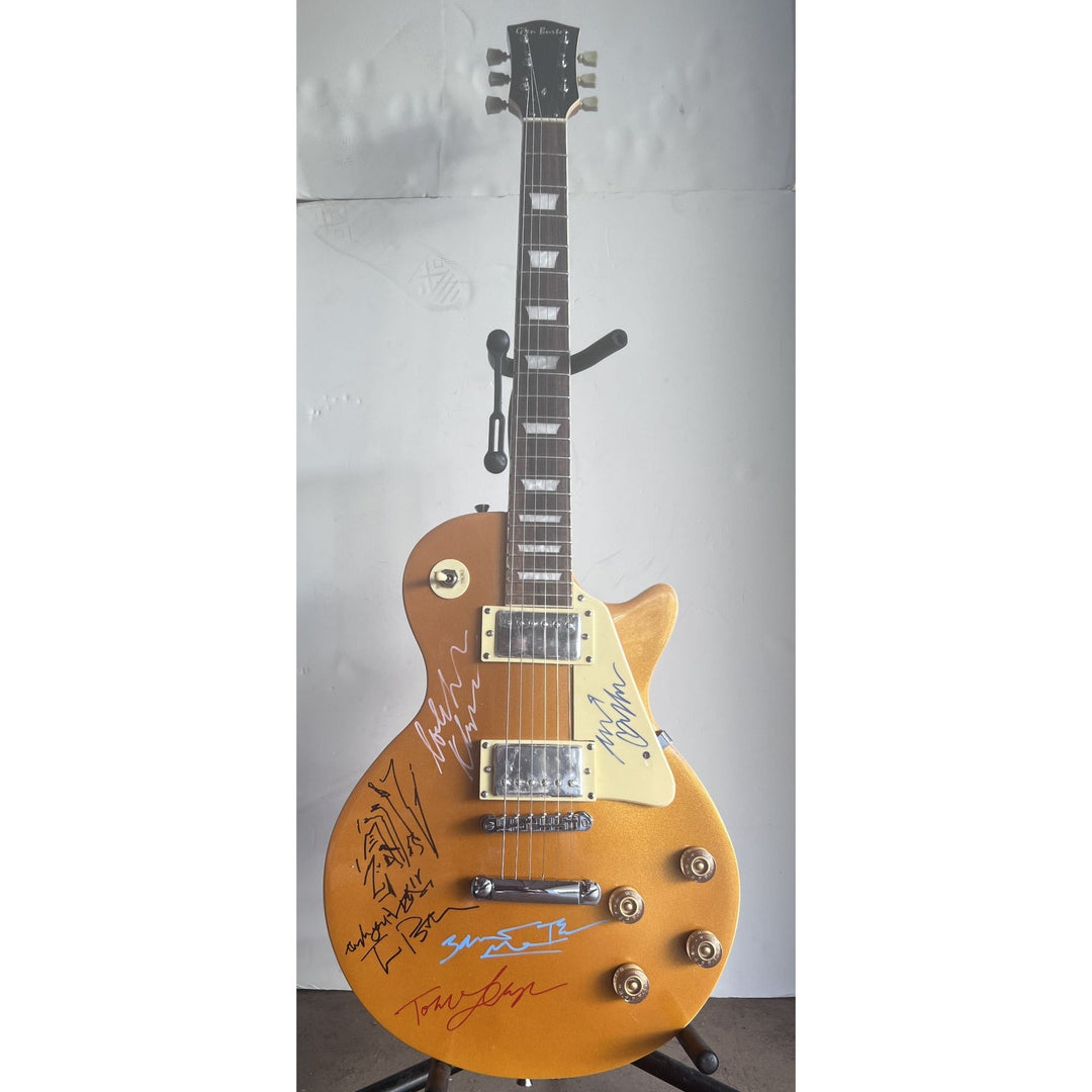 Tom Petty Mike Campbell the Heartbreakers gold Les Paul signed with proof Awesome Artifacts