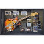 Load image into Gallery viewer, Johnny Cash Waylon Jennings Kris Kristofferson Willie Nelson The Highwaymen USA American flag acoustic guitar signed with proof
