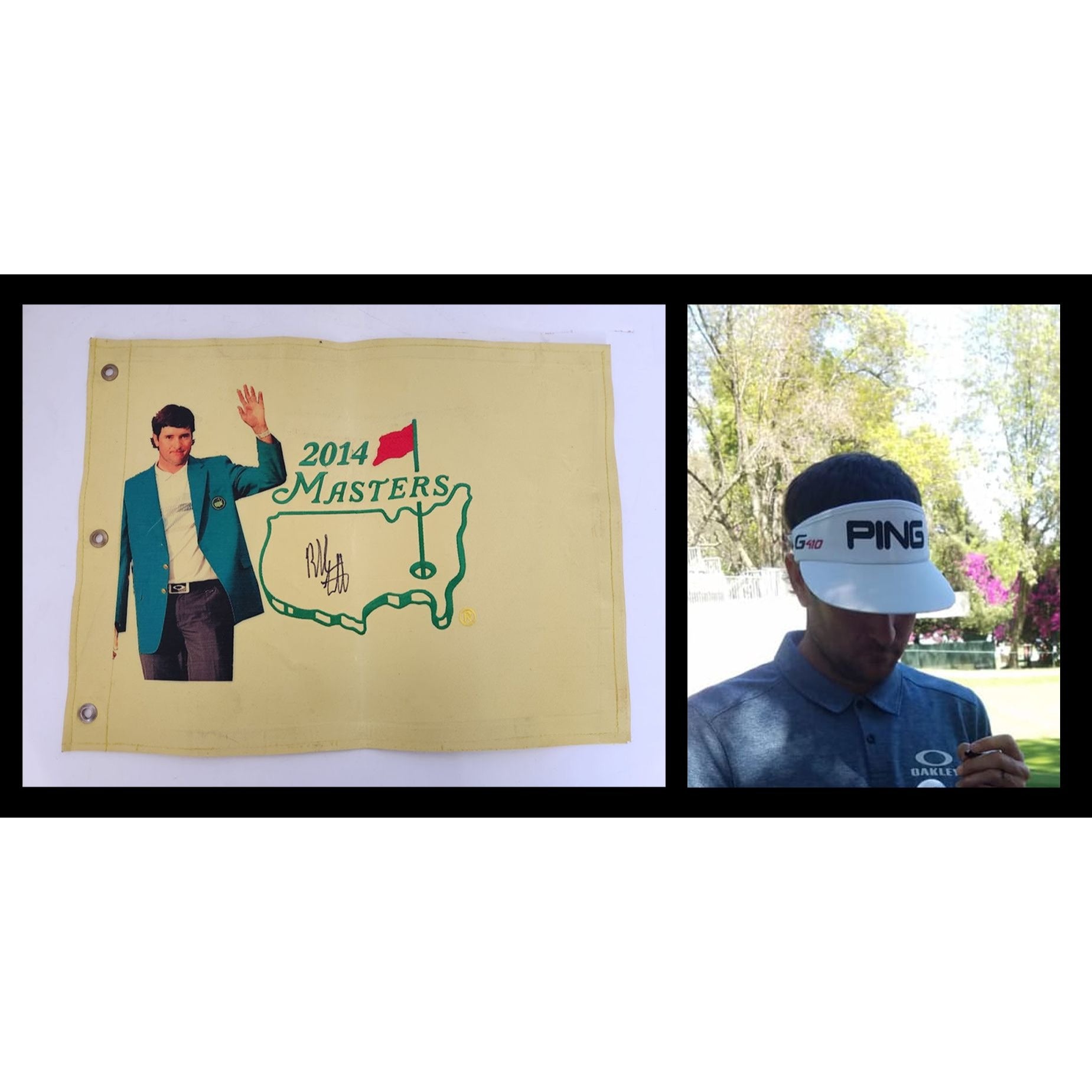 Bubba Watson 2014 Masters flag One of a Kind signed with proof