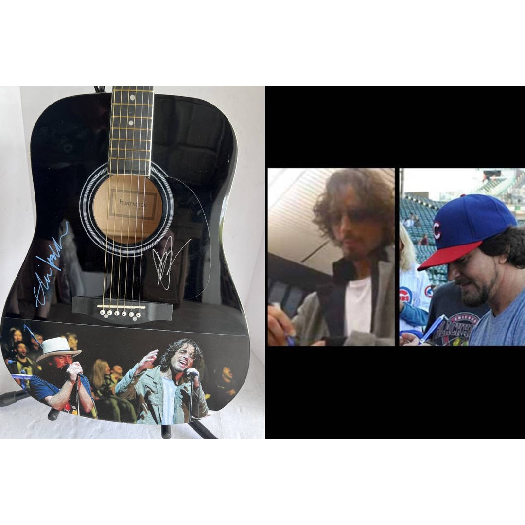 Eddie Vedder Pearl Jam Chris Cornell Sound Garden full size acoustic guitar signed with proof