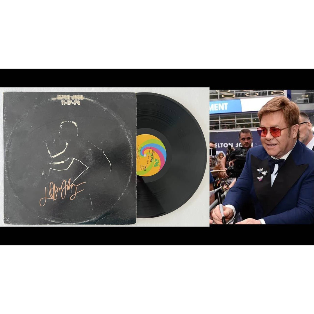 Elton John 11-17-70 original LP signed with proof