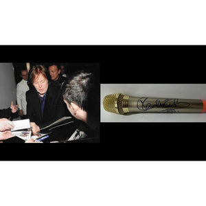 Paul McCartney microphone signed with proof