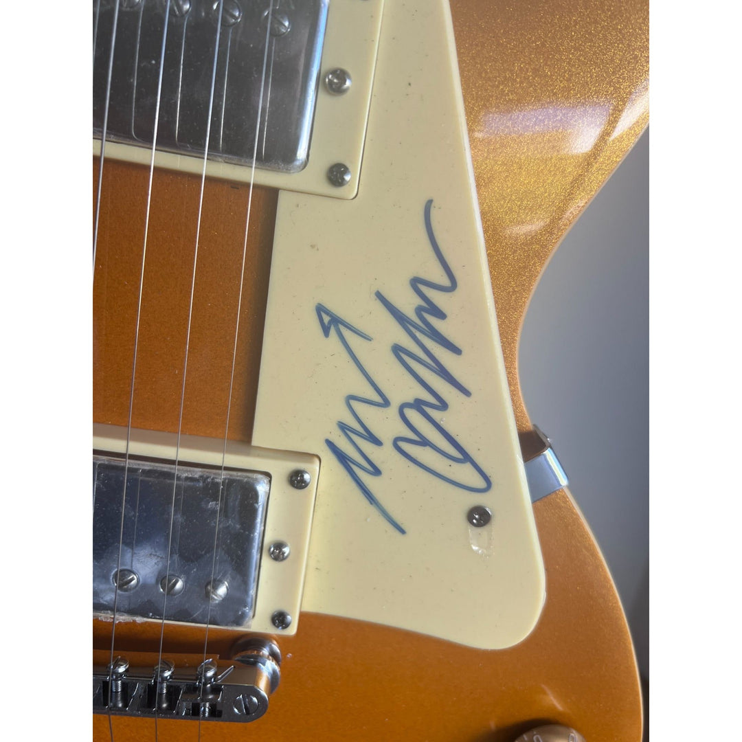 Tom Petty Mike Campbell the Heartbreakers gold Les Paul signed with proof Awesome Artifacts