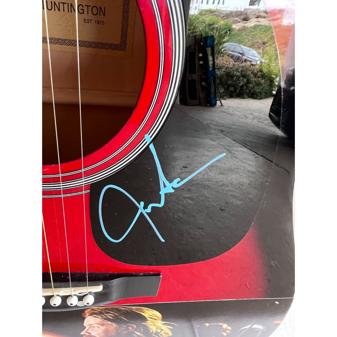 Chris Stapleton signed and inscribed broken Halos that used to shine with Justin Timberlake full size acoustic guitar signed with proof