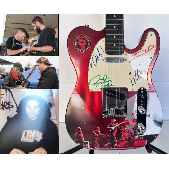 RATM Rage Against The Machine Zack de la Rocha, Tim Commerford, Brad Wilk, Tom Morello One of a Kind full size telecaster electric guitar si.