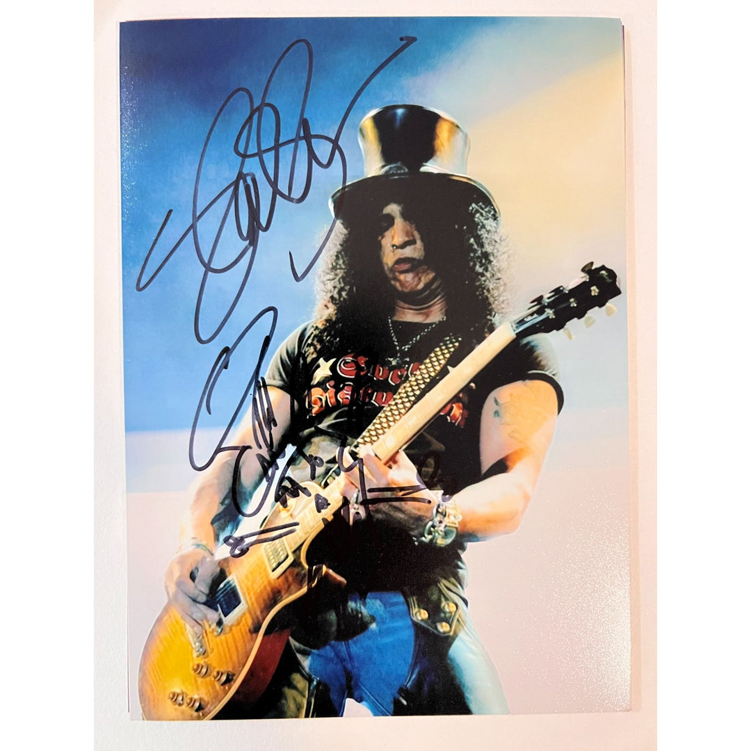 "Slash" Saul Hudson G N' R legendary guitarist signed with sketch and proof 5x7 photo