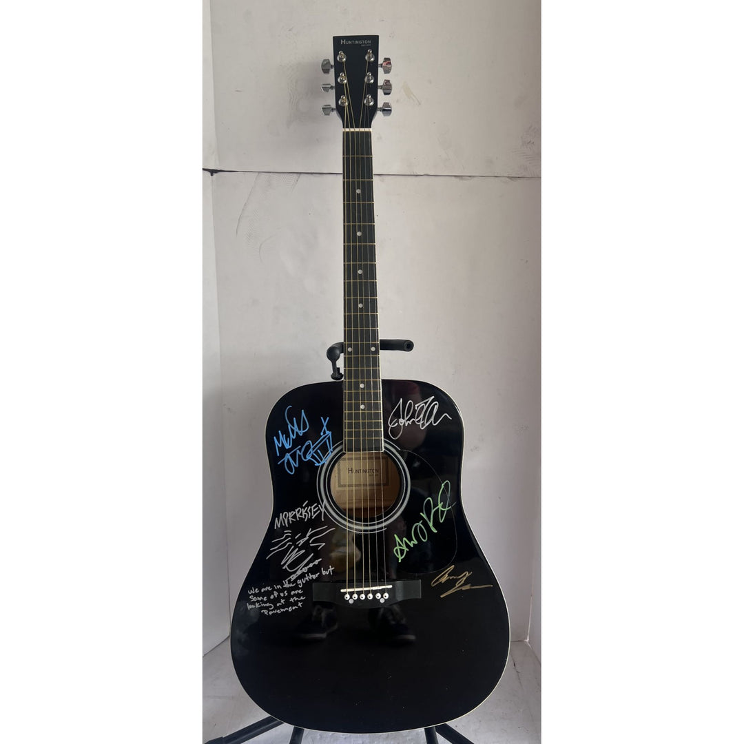 Morrissey, Johnny Marr, Andy Rourke, Mike Joyce, The Smiths acoustic guitar signed with proof