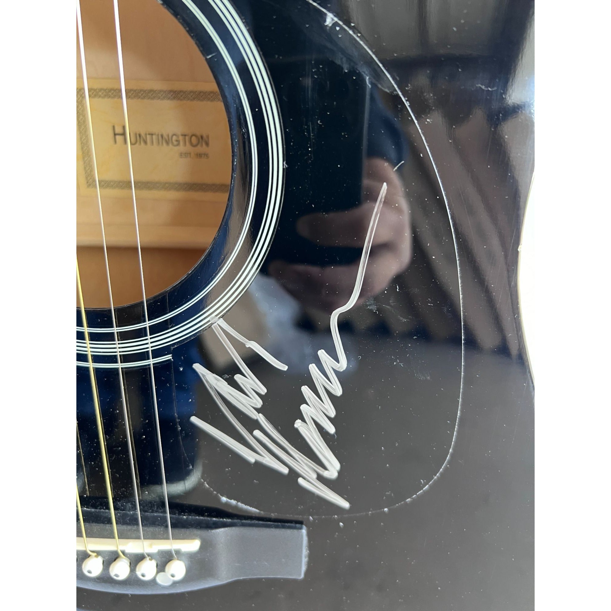 Van Morrison full size Huntington acoustic guitar signed with proof
