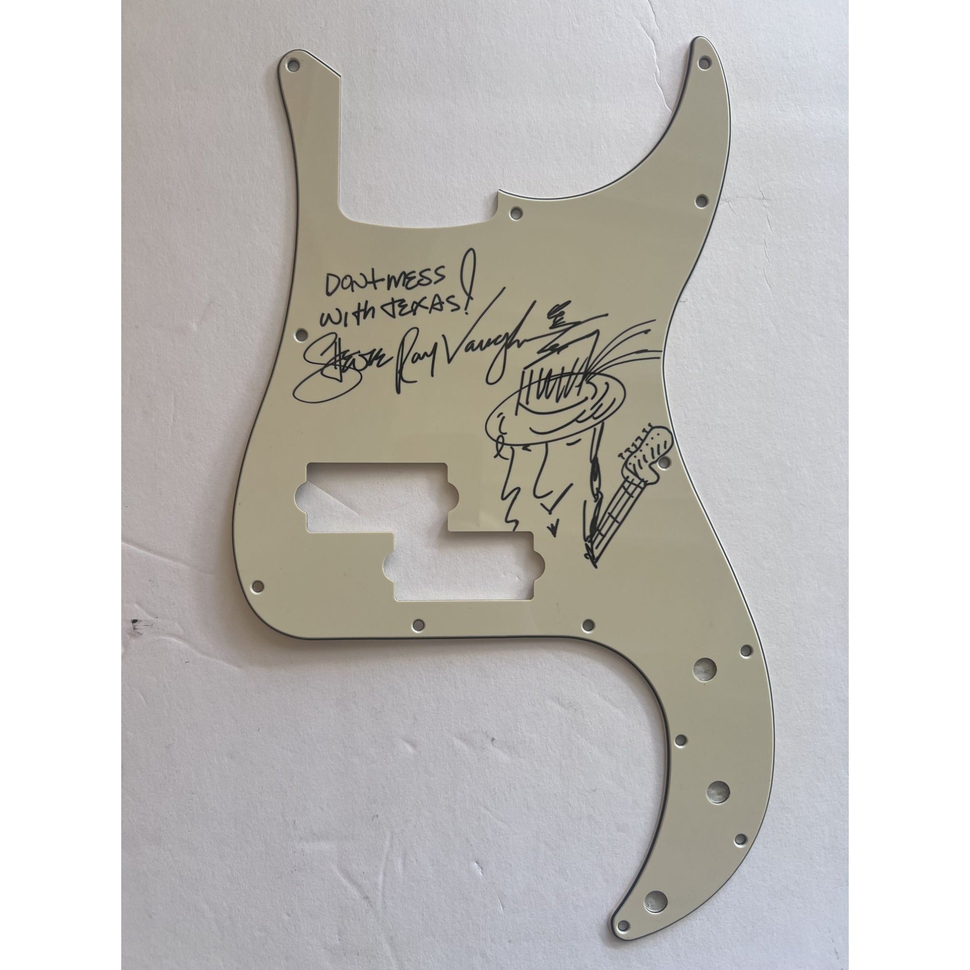 Stevie Ray Vaughan vintage pickguard signed with proof