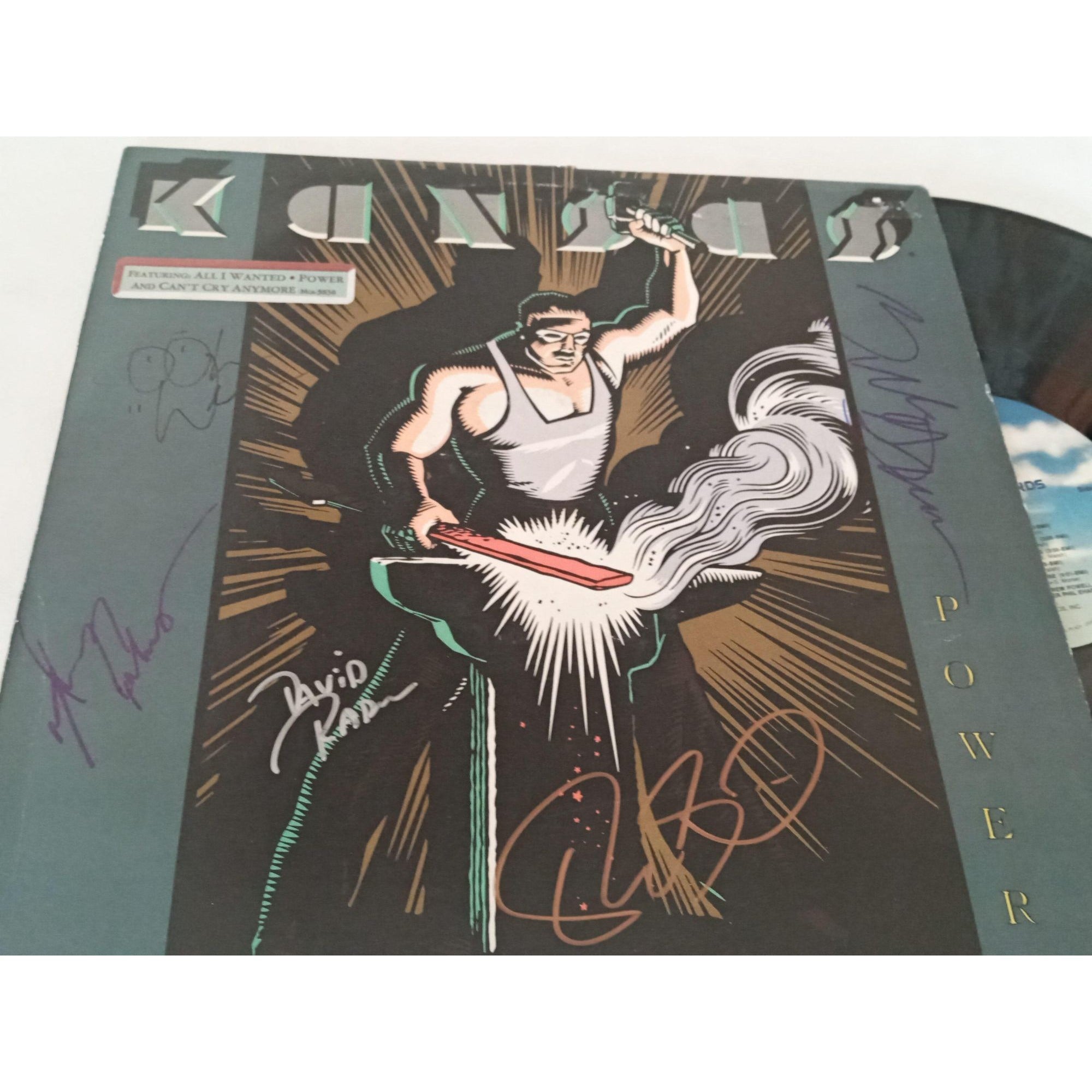 Kansas "Power" Billy Greer, Steve Morse, Steve Walsh, Richard Williams LP band signed with proof