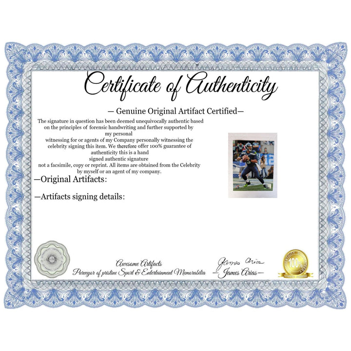 Russell Wilson Seattle Seahawks 8x10 photo signed with proof Awesome Artifacts