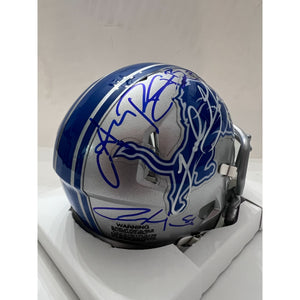 Detroit Lions mini helmet Aidan Hutchinson Amon-Ra St. Brown Dan Campbell & Jared Goff signed with proof