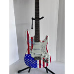 Load image into Gallery viewer, Metallica signed electric guitar USA electric map guitar James Hetfield, Lars Ulrich, Jason Newsted, Kirk Hammett
