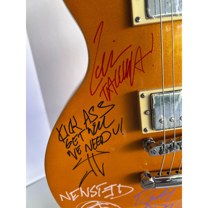 Metallica James Hetfield Kurt Hammet Robert Trejillo Lars Ulrich David Mustaine Jason newstead Les Paul full size electric guitars signed w