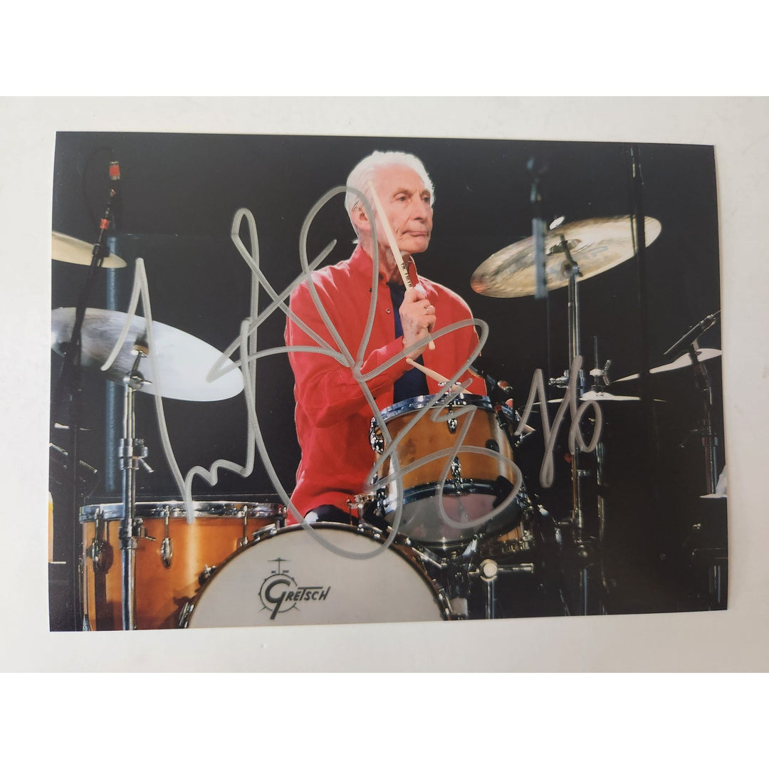 Charlie Watts legendary Rolling Stones drummer 5x7 photo signed with proof