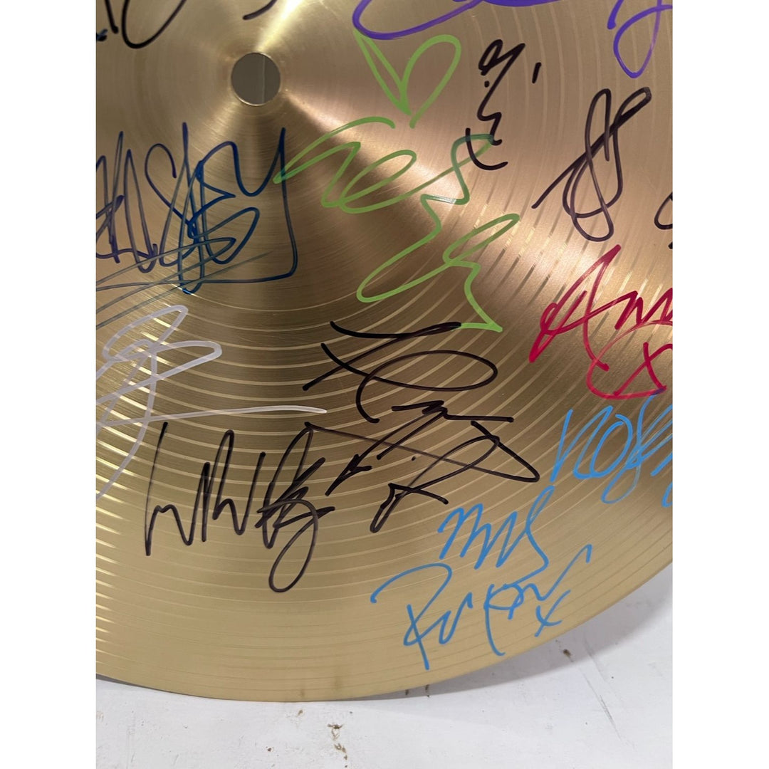 British Rock Legends 18 inch Cymbal one of a kind Oasis, Coldplay, Amy Winehouse George Michael Morrissey Robert Smith signed with proof