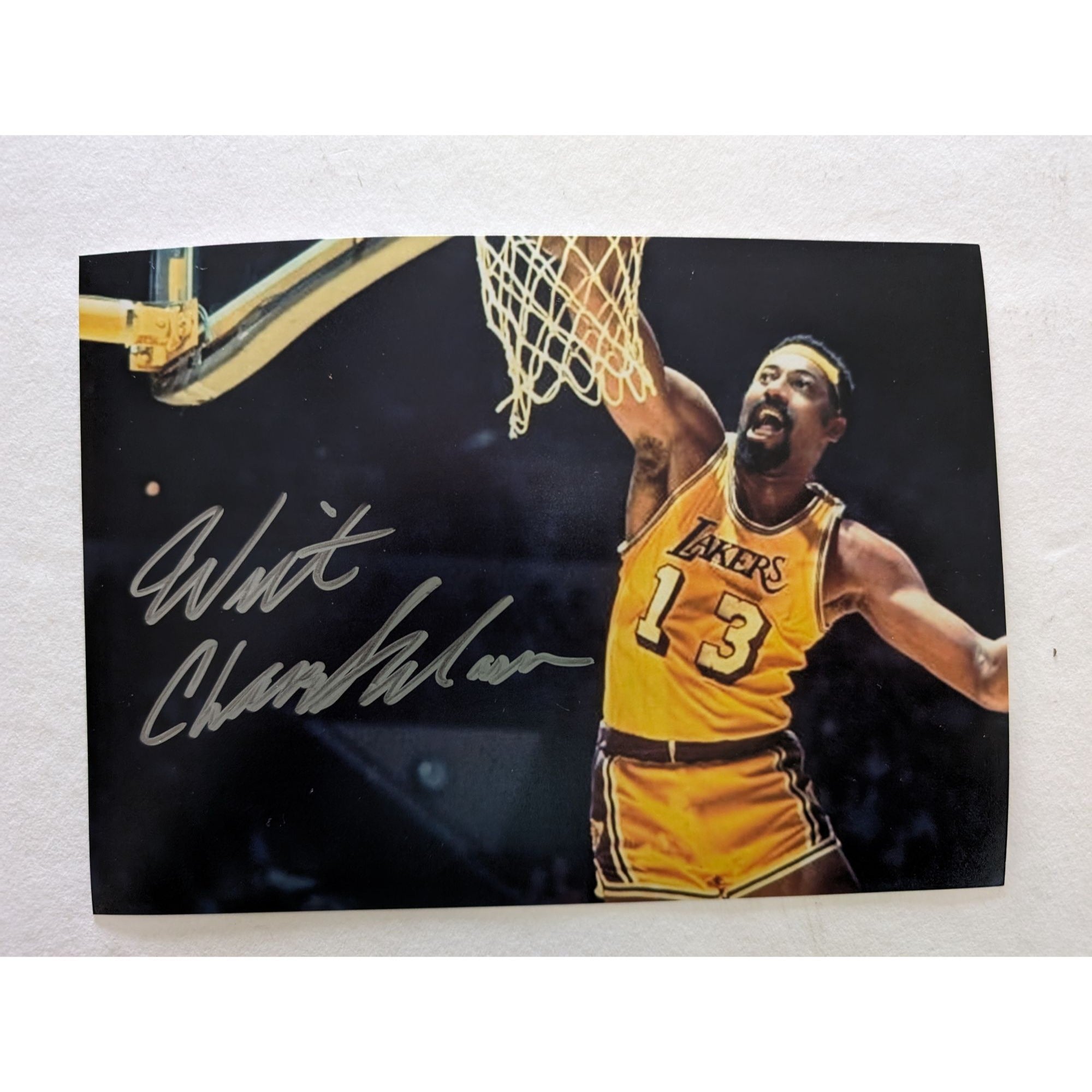 Wilt Chamberlain 5 x 7 Los Angeles Lakers photo signed