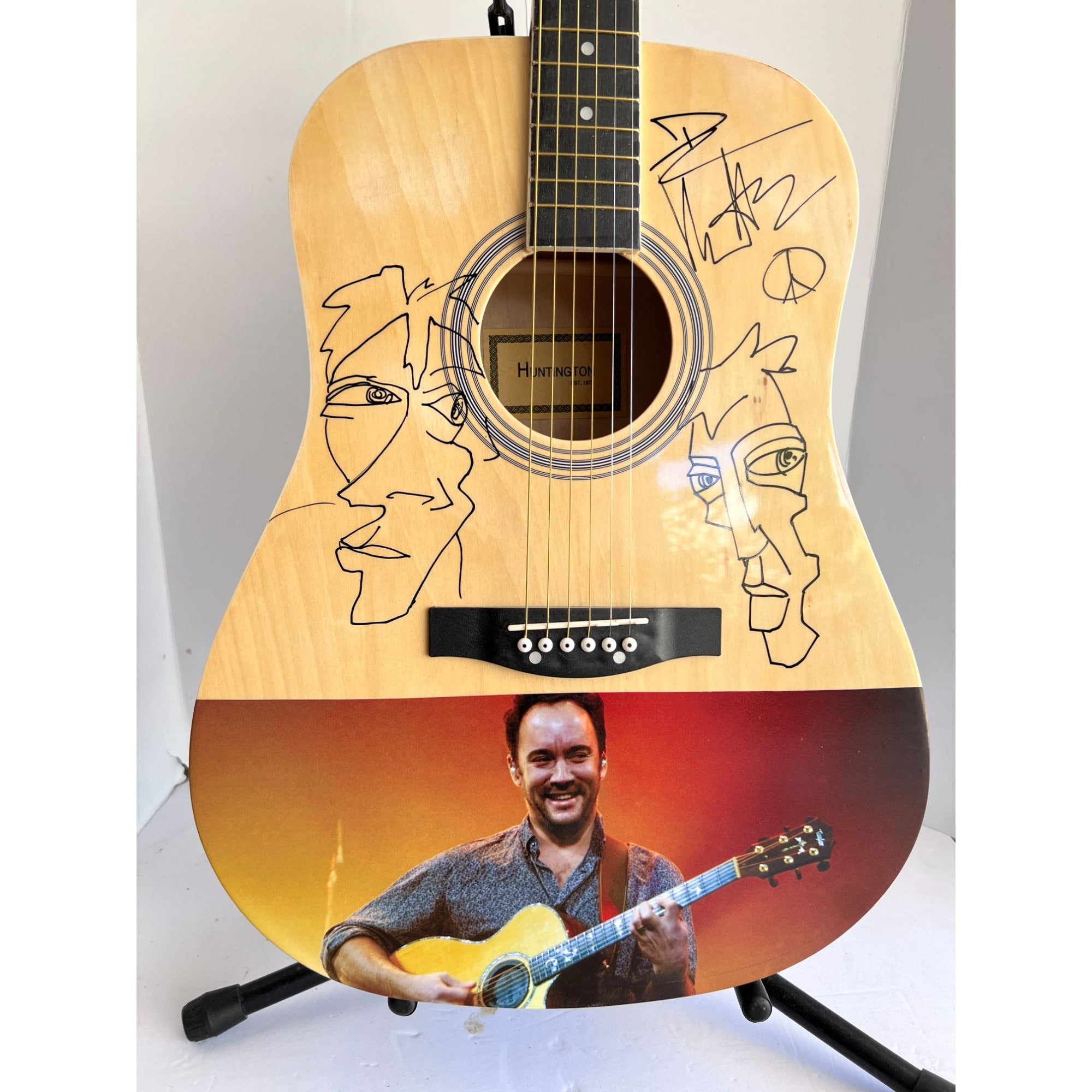 Dave Matthews One of A kind 39' inch full size acoustic guitar signed with proof