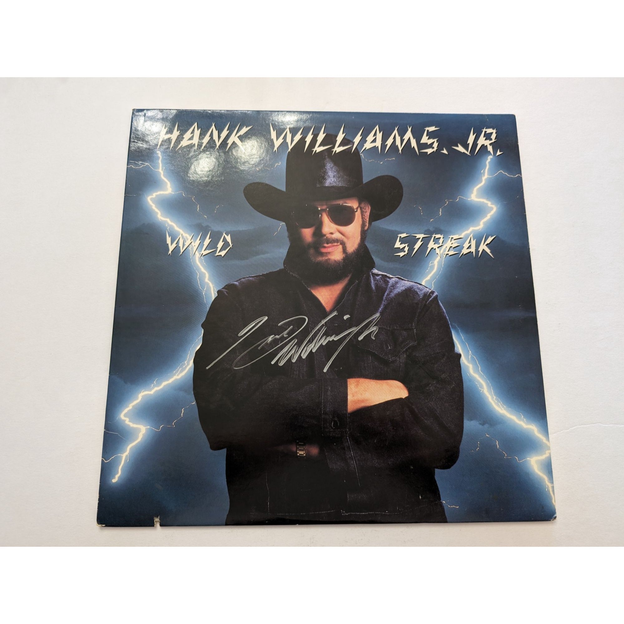 Hank Williams Jr Wild Streak original LP signed with proof