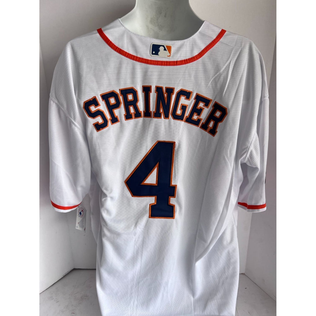 Houston Astros 2017 World Series Champions Jose Altuve Justin Verlander Lance Bregman George Springer Majestic sixe xl game model jersey