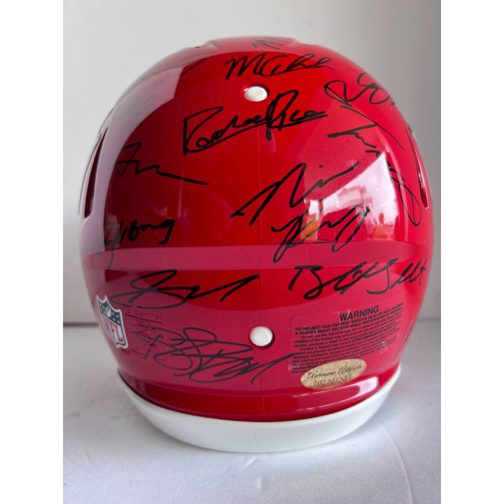 Kansas City Chiefs 2023 24  Riddell Speed authentic game model helmet 40 + sigs Patrick Mahomes Travis Kelce Andy Reid s